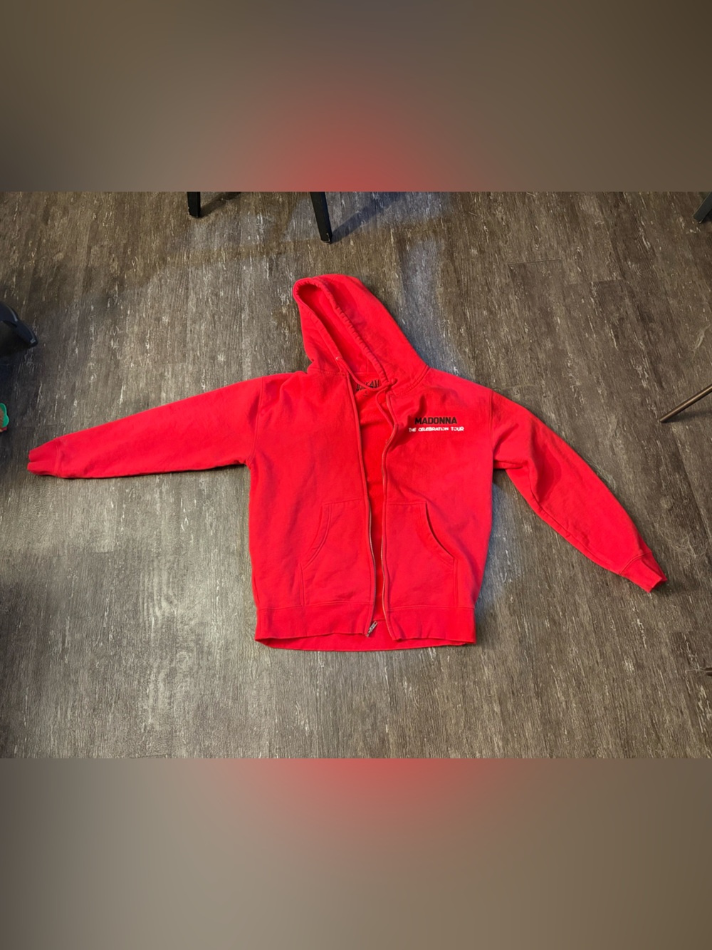 Madonna Celebration Tour Red Zip up Sweatshirt Women’s Large